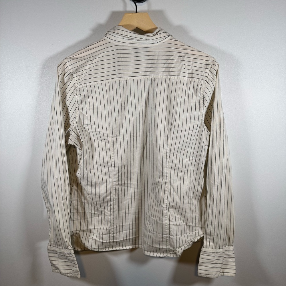 Y2K Pinstripe Button Down Office Siren Size XL - Picture 3 of 6